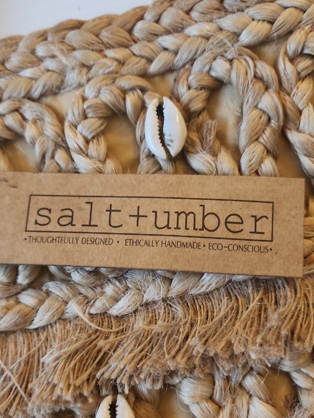 Salt + Umber The Isla Jute Seashell Tote Bag. NWT 16×12 - Picture 10 of 11